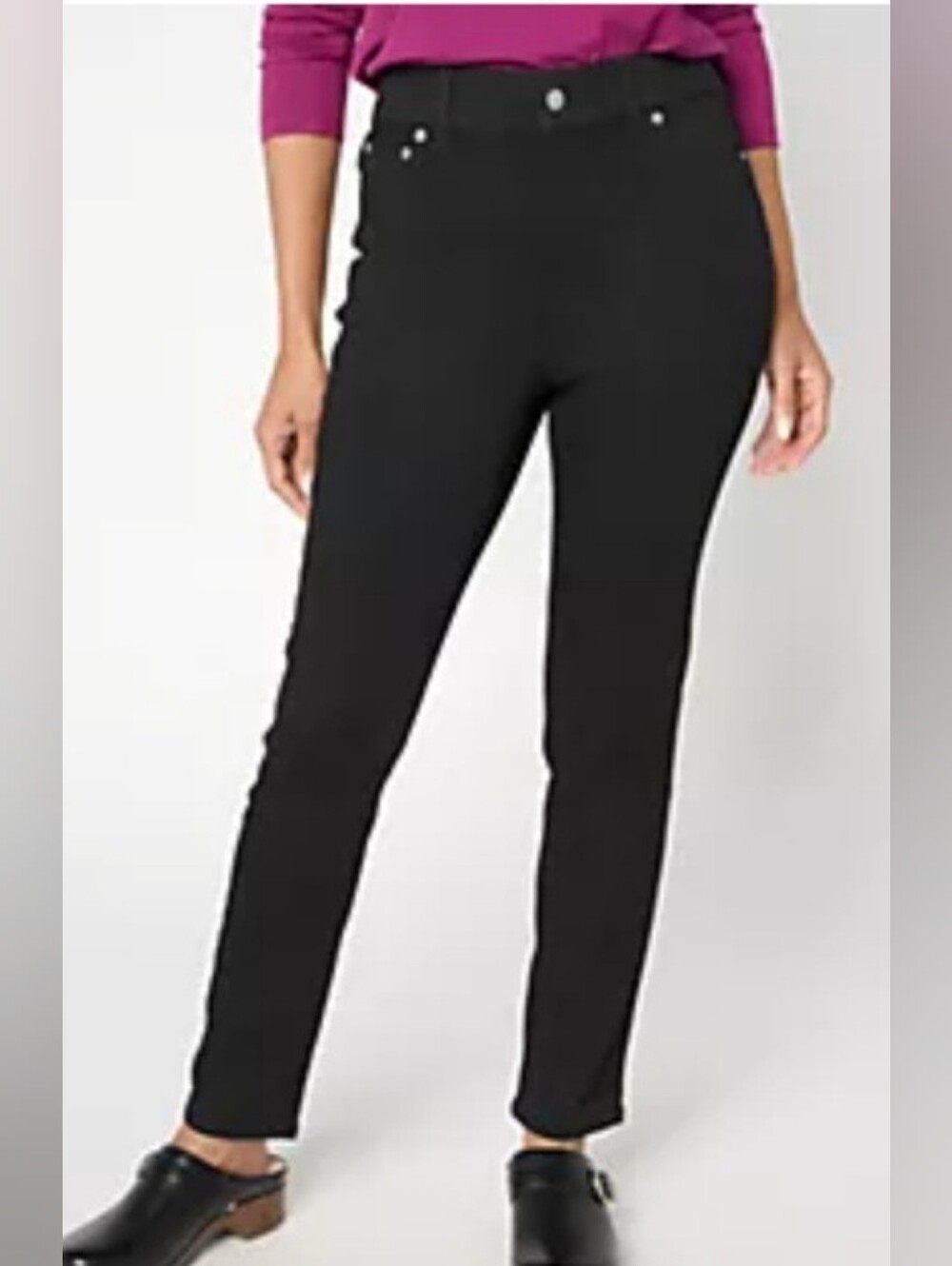Comfy Knit Slim Straight 5 Pocket Pant New Black